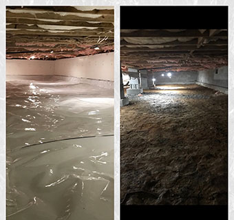 Crawl space waterproofing